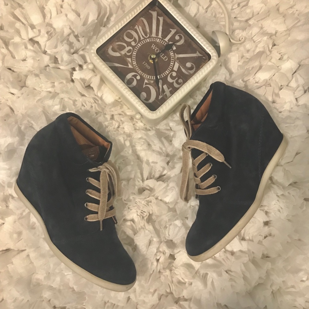 Paul Green Suede Wedge Sneakers